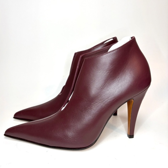 New! MCQUEEN Birdee Slashed Brown Leather Bootie Pumps | 38 - Picture 1 of 14
